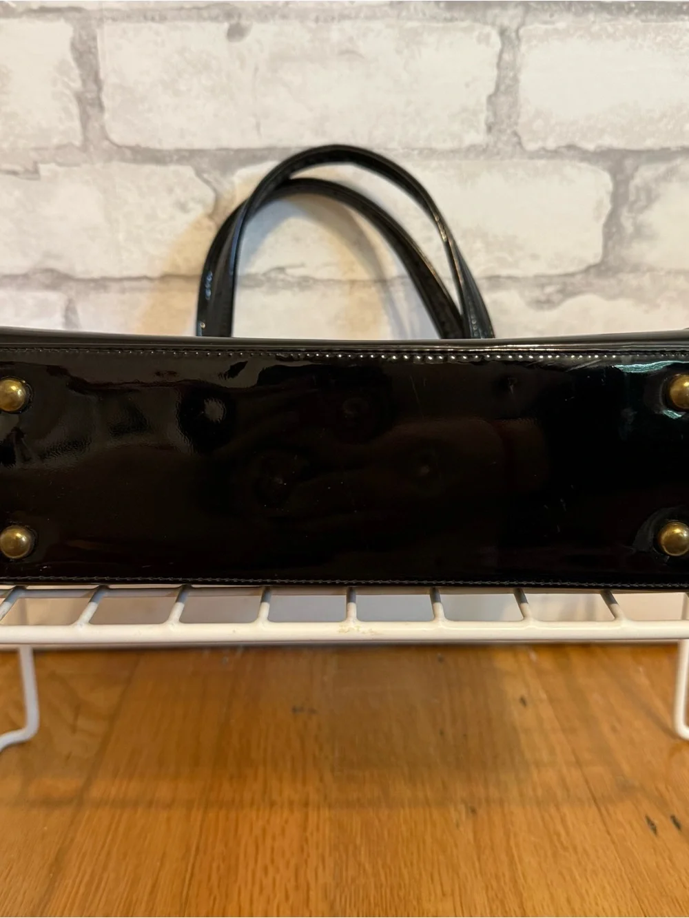 Glossy Faux Leather Mini Tote